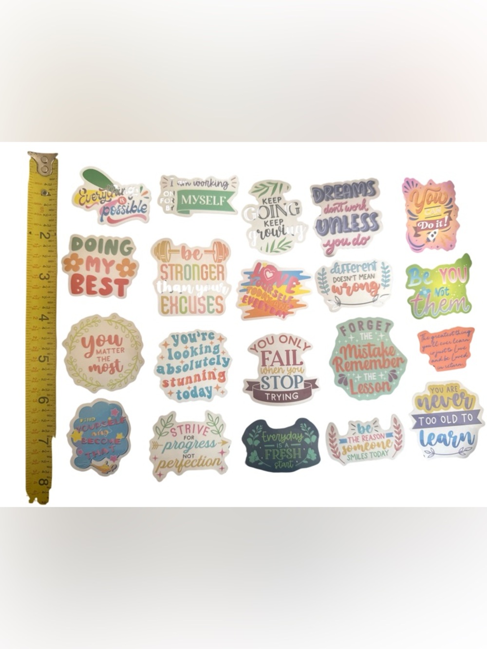 Motivational Vinyl Sticker Decals Bundle 20 STICKERS TOTAL - Picture 4 of 5